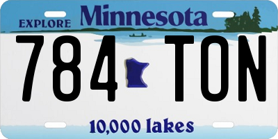 MN license plate 784TON
