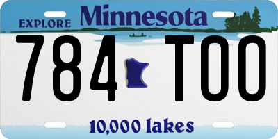 MN license plate 784TOO