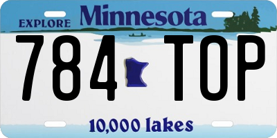 MN license plate 784TOP
