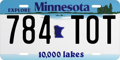 MN license plate 784TOT
