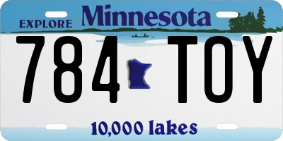 MN license plate 784TOY