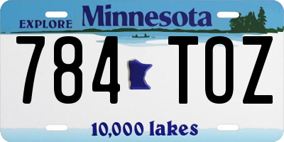 MN license plate 784TOZ