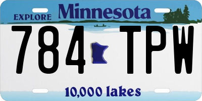 MN license plate 784TPW