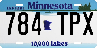 MN license plate 784TPX
