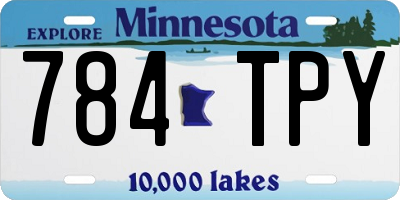 MN license plate 784TPY