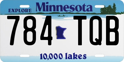 MN license plate 784TQB