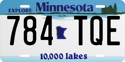 MN license plate 784TQE