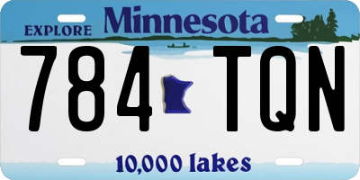 MN license plate 784TQN
