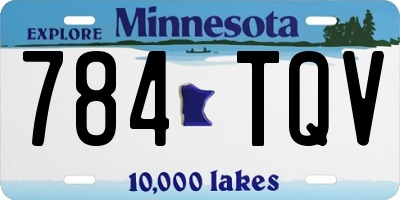 MN license plate 784TQV
