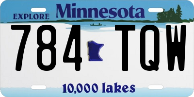 MN license plate 784TQW