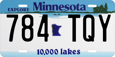MN license plate 784TQY