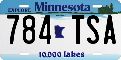 MN license plate 784TSA
