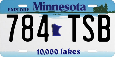 MN license plate 784TSB