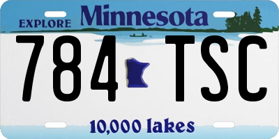 MN license plate 784TSC