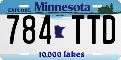 MN license plate 784TTD