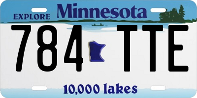 MN license plate 784TTE
