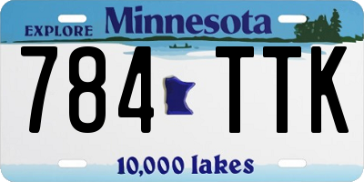 MN license plate 784TTK