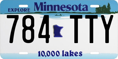 MN license plate 784TTY