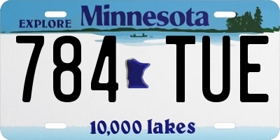 MN license plate 784TUE