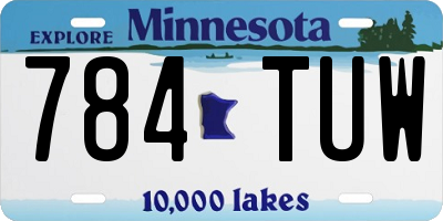 MN license plate 784TUW