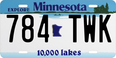 MN license plate 784TWK