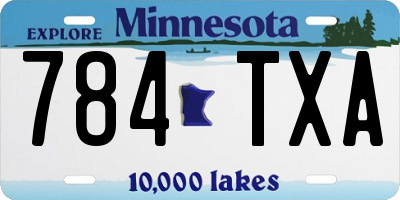 MN license plate 784TXA
