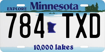 MN license plate 784TXD
