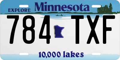 MN license plate 784TXF