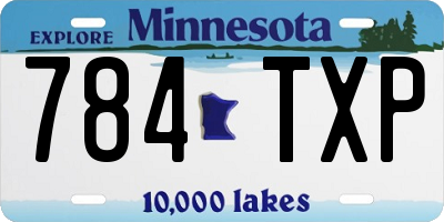 MN license plate 784TXP
