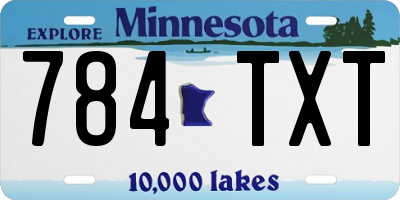 MN license plate 784TXT