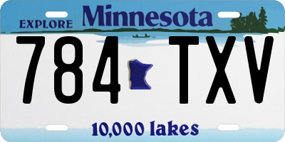MN license plate 784TXV