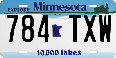 MN license plate 784TXW