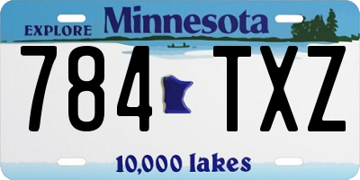 MN license plate 784TXZ
