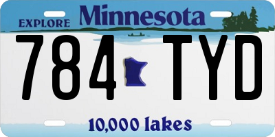 MN license plate 784TYD