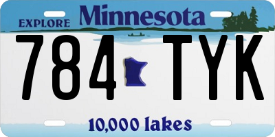 MN license plate 784TYK
