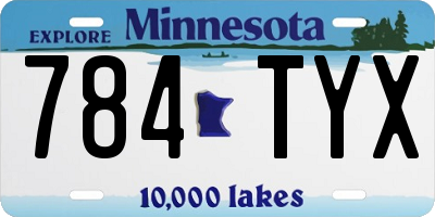 MN license plate 784TYX