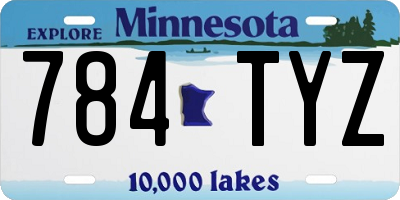 MN license plate 784TYZ