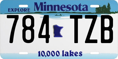 MN license plate 784TZB