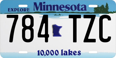 MN license plate 784TZC