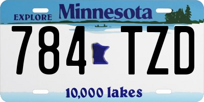 MN license plate 784TZD