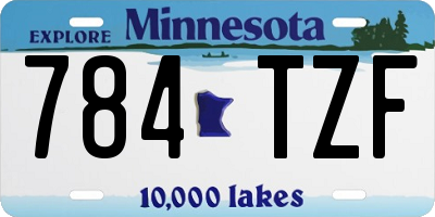 MN license plate 784TZF