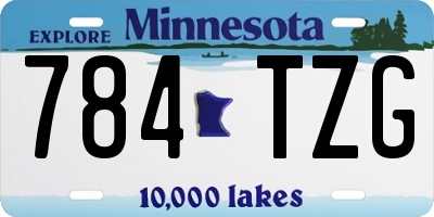 MN license plate 784TZG