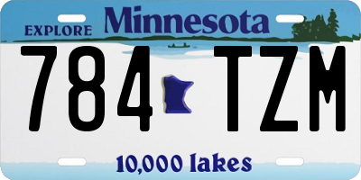 MN license plate 784TZM