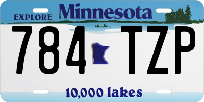 MN license plate 784TZP