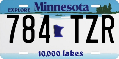 MN license plate 784TZR