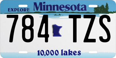MN license plate 784TZS