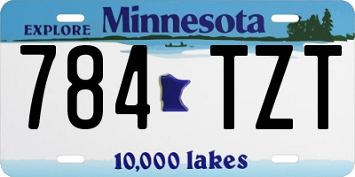 MN license plate 784TZT