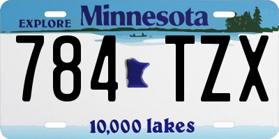 MN license plate 784TZX