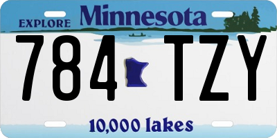 MN license plate 784TZY