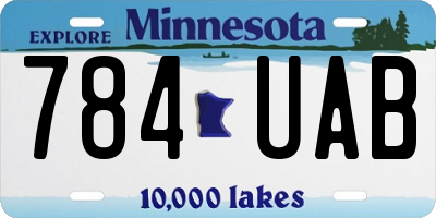 MN license plate 784UAB